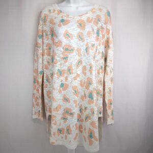 Luna Chic Women's Large Animal Print Open Knit Tunic Top Soft Sweater